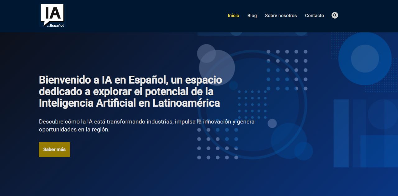 banner de entrada, pagina web del blog de IA en español